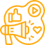 Pay Per Click Advertising icon-megaphone and like