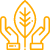 Content Marketing icon-hands and leaf